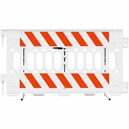 PLASTICADE Pathcade 6' White Interlocking Parade Barricade - 2 Sections Engineer Grade on Both Sides 4662008GLRWE